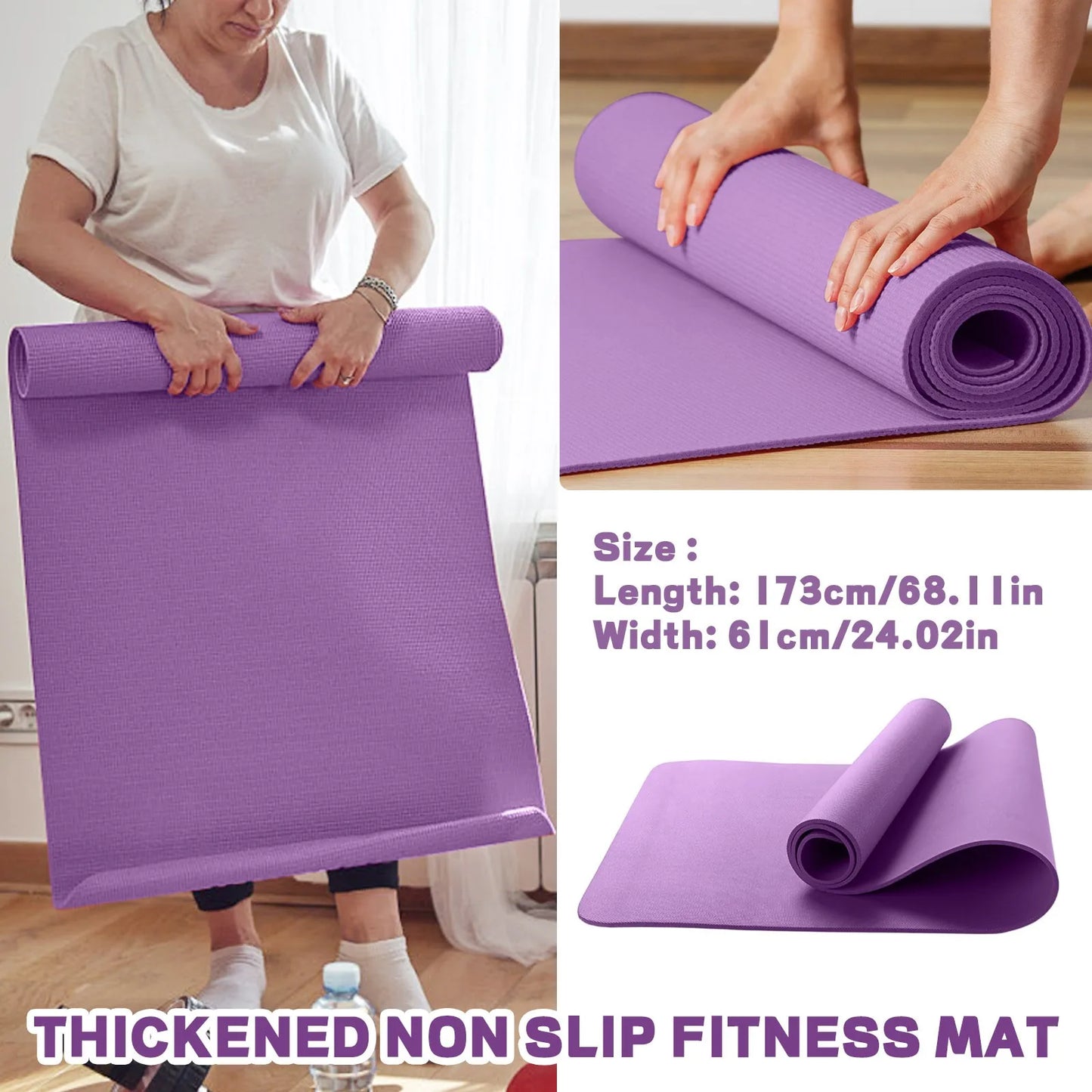 1PCS Yoga Mats Anti-Slip Sport Fitness Mat for Exercise Yoga and Pilates Gymnastics Mat Fitness Equipment Rubber Sports Mat