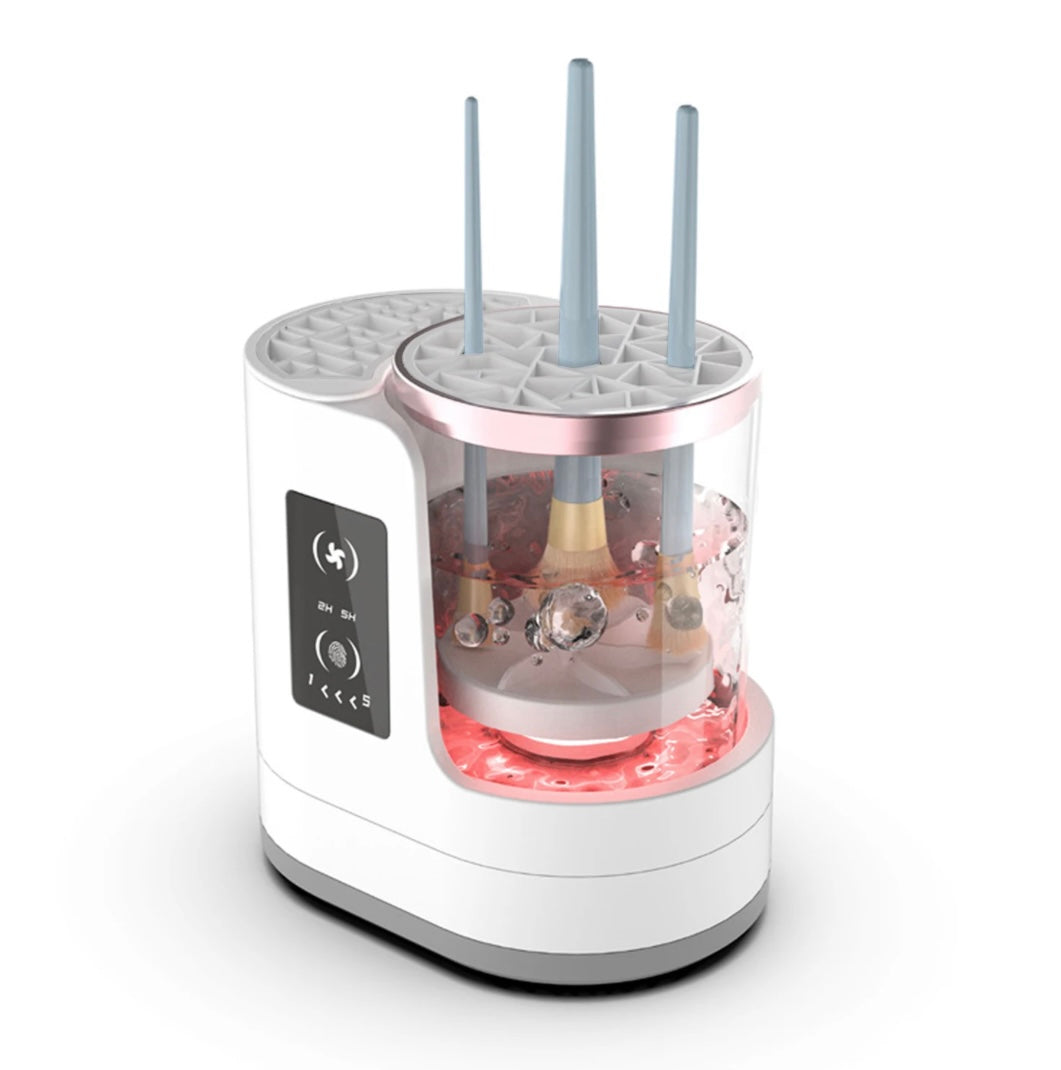 Electric Makeup Brush Cleaner Machine with Drying and Disinfecting Function Rechargeable Automatic Makeup Brushes Cleaning Tool