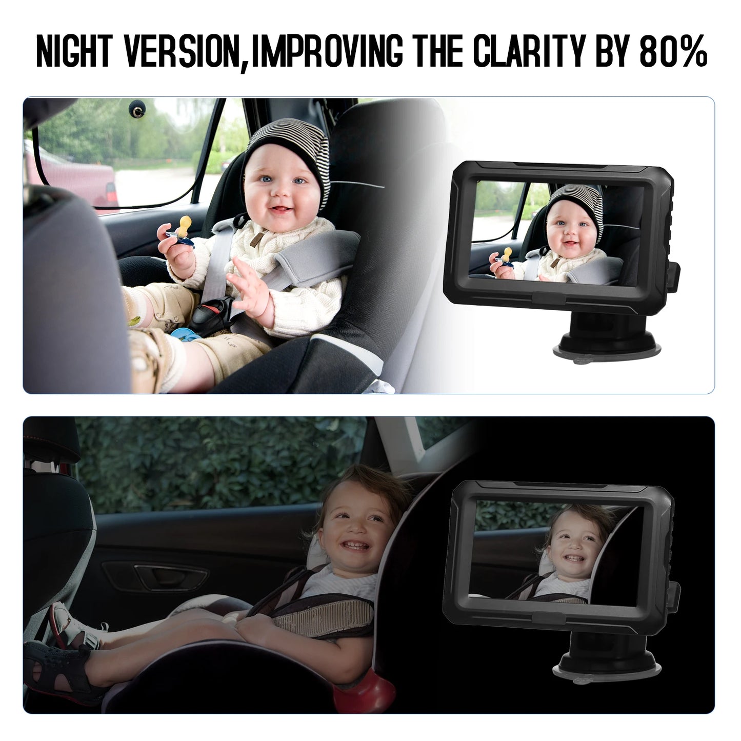 Baby Car Mirror 1080P High Definition Monitor Camera for Baby Rear Facing Seat 150° Wide View Night Vision Car Mirror Camera