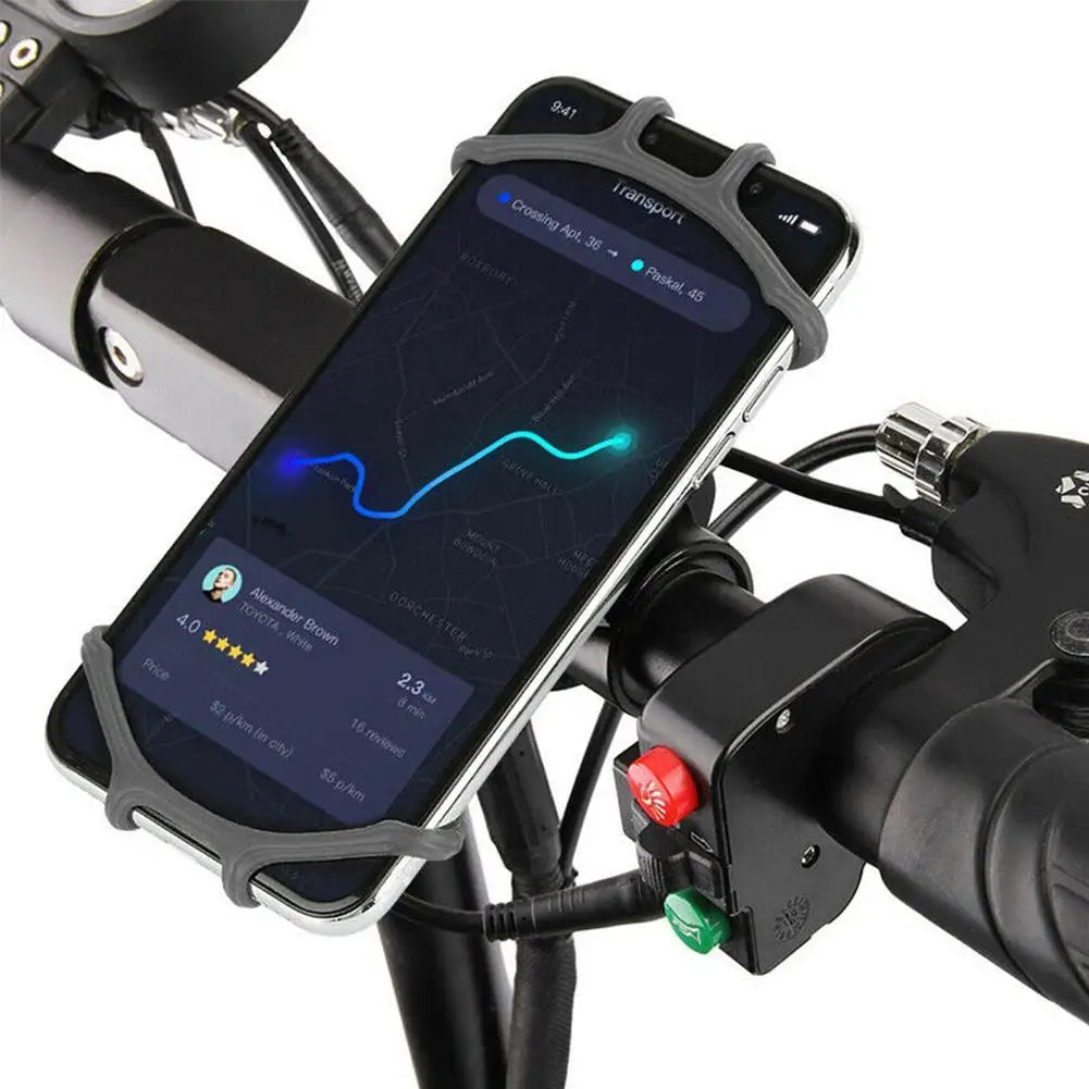 Bike Phone Holder 360 Rotatable Phone Mount Stand Adjustable Bike Phone Holder Non-Slip Cycling Bracket Pull Type for All Phone
