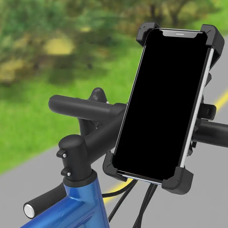 Phone Holder for Bike Handlebar Rotatable Multipurpose Phone Mount Black Phone Clip for Scooter Motorcycle Space-Saving Phone