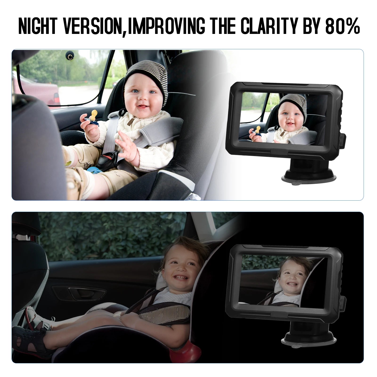 Baby Car Mirror 1080P High Definition Monitor Camera for Baby Rear Facing Seat 150° Wide View Night Vision Car Mirror Camera