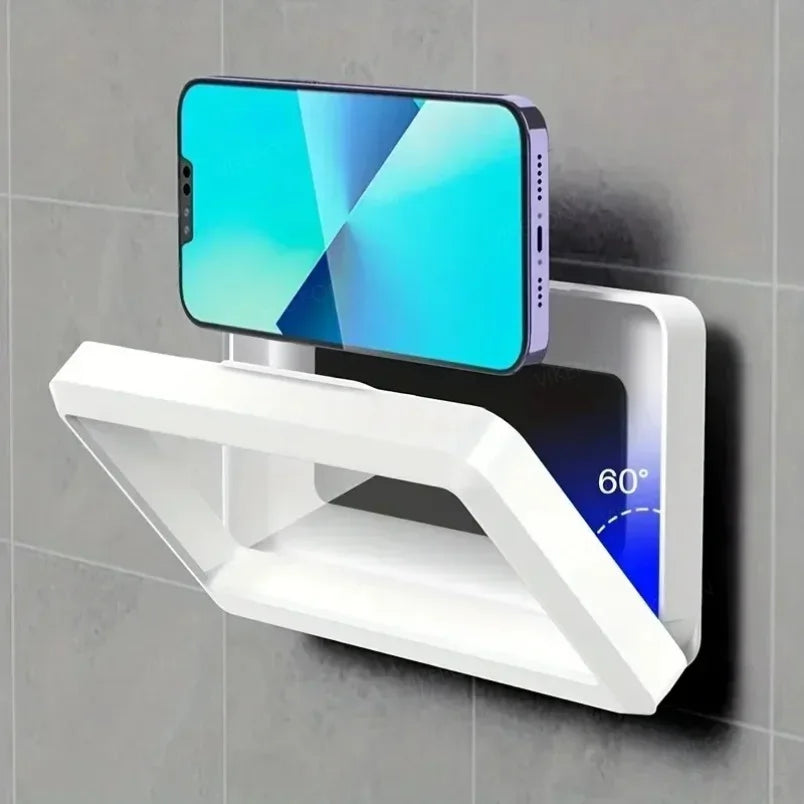 Shower Phone Holder Waterproof 480 Rotating Phone Holder for Bathroom Bathtub Kitchen Wall Waterproof and anti Fog Phone Holder
