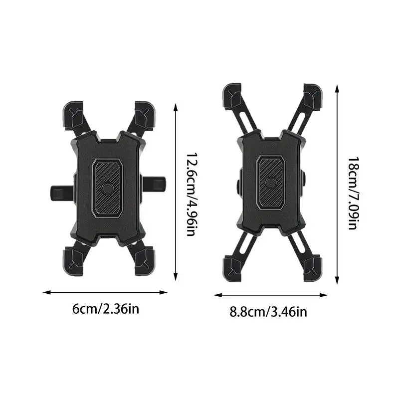 Phone Holder for Bike Handlebar Rotatable Multipurpose Phone Mount Black Phone Clip for Scooter Motorcycle Space-Saving Phone
